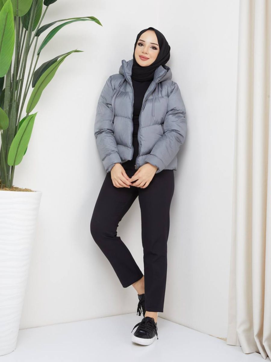 Kısa Dolgulu Şişme Mont